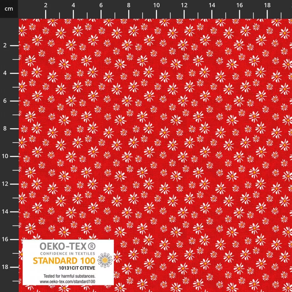 Quilting Rainbow by Stof - Red Daisy 4512-943