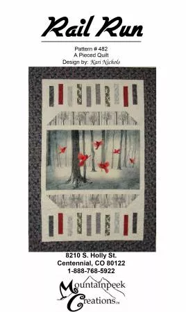 Rail Run Panel Quilt Pattern by Mountainpeek Creations 55 1/2 inch by up to 85 1/2 inch