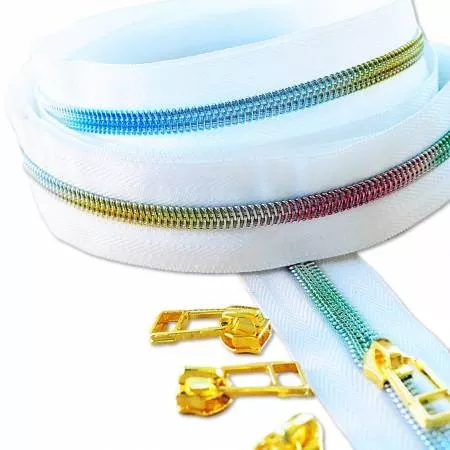 Rainbow Zipper with Gold PullsSQRAINBOWZIP ^