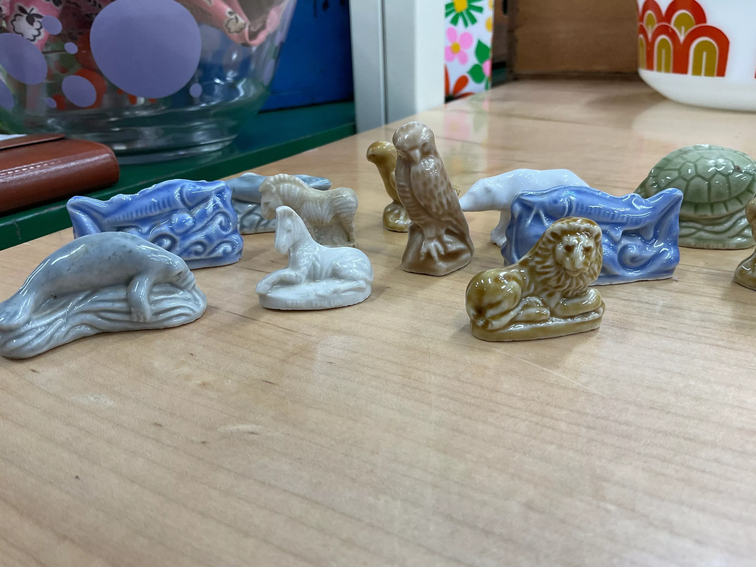 Red Rose Tea Figurines from 1960s - wade whimsies miniature
