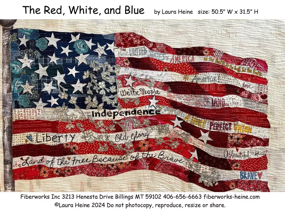 The Red, White, and Blue Collage Flag - by Laura Heine