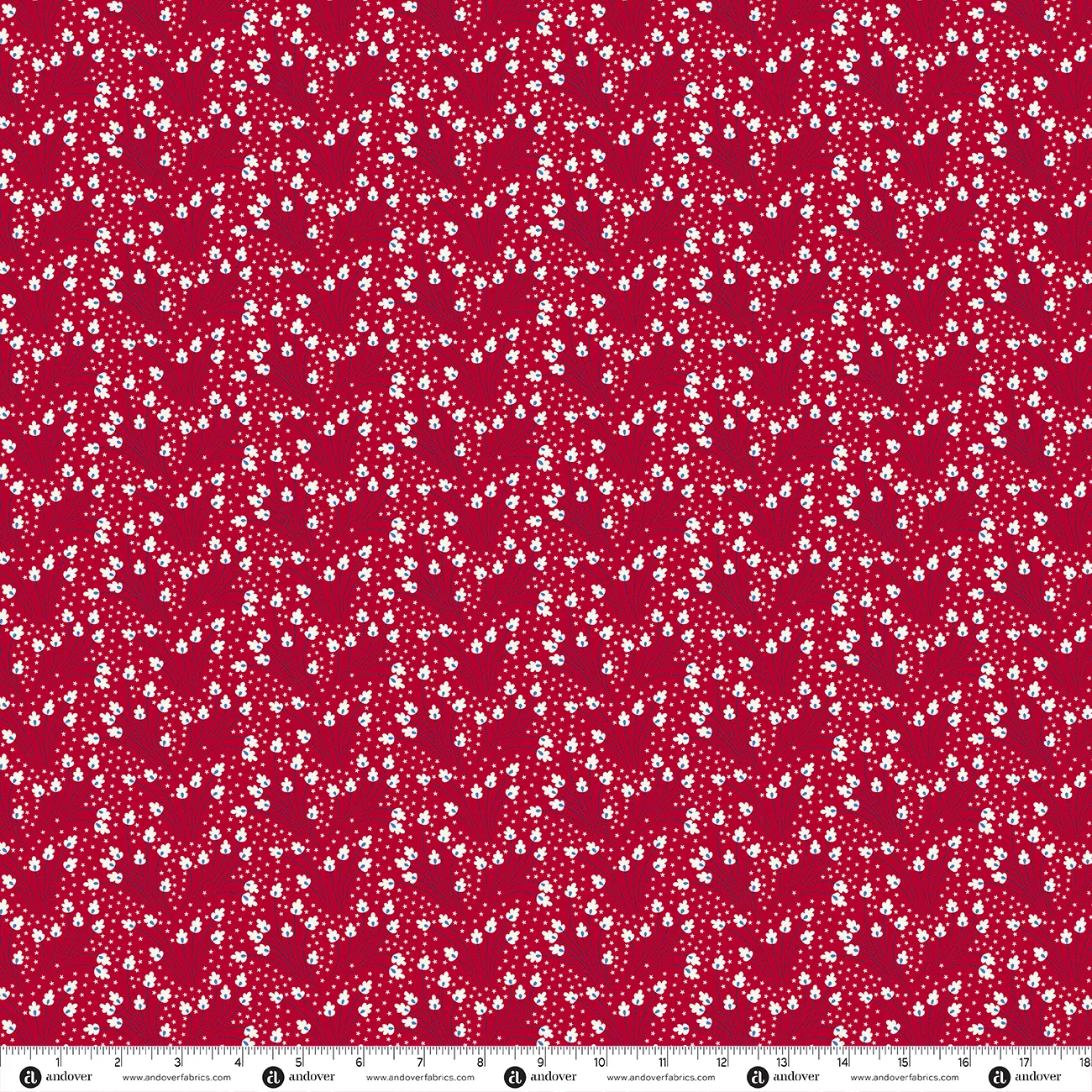 Red White and Blue : Firecracker Scarlet - #A-10655-R - Andover Fabrics