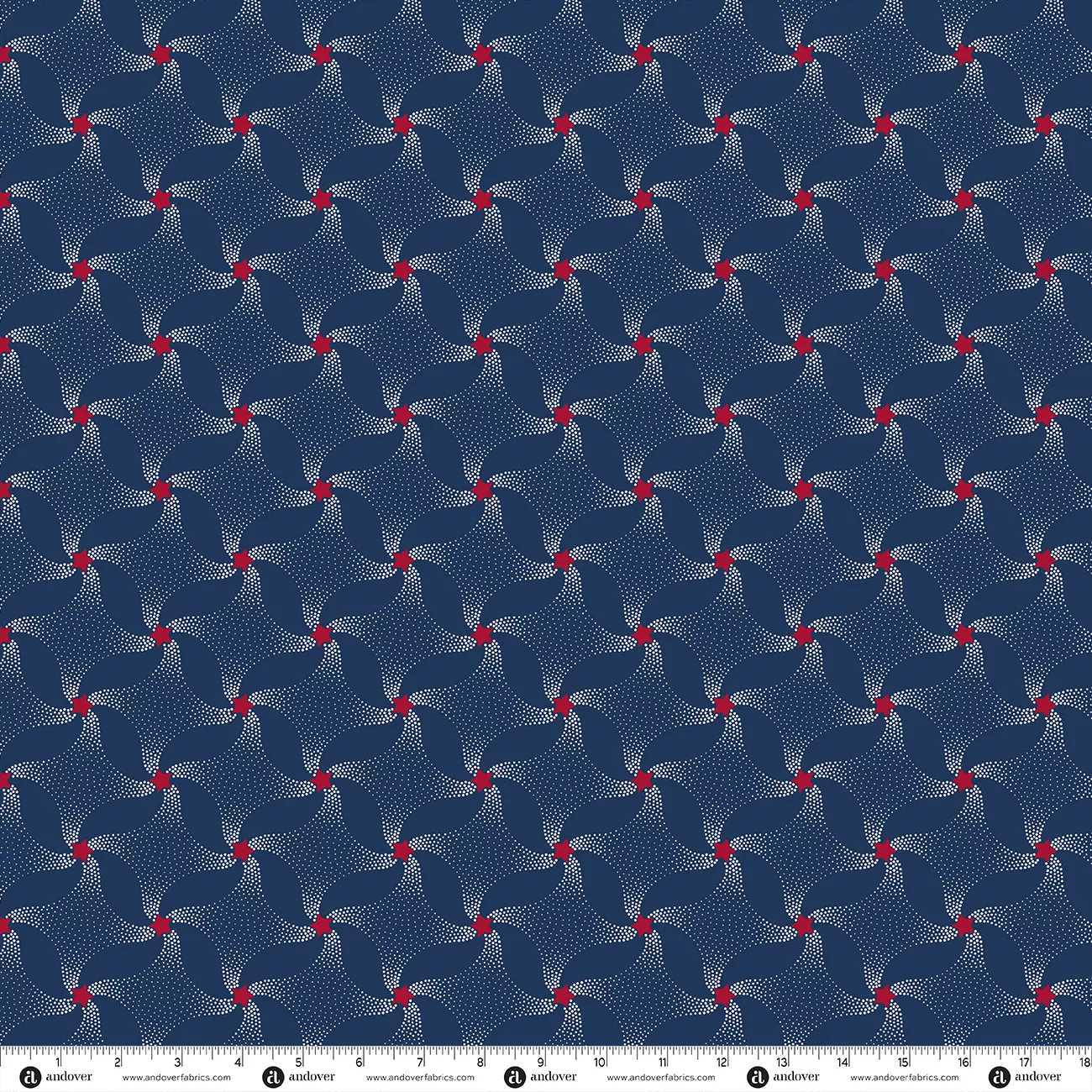 Red White and Blue : Sparklers Navy - #A-10654-B - Andover Fabrics
