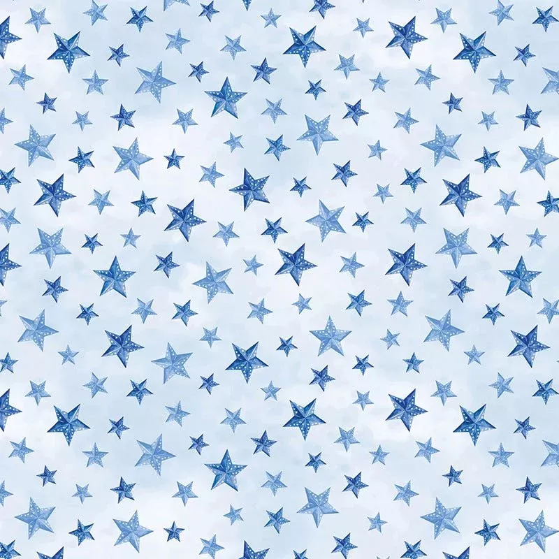 Red White & Sweet Stars of Liberty Light Blue