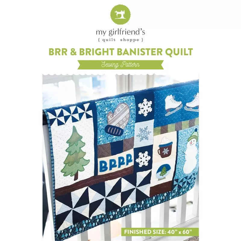 Right Side Up Banister Quilts: Brrr and Bright Banister Quilt (Downloadable Sewing Pattern)