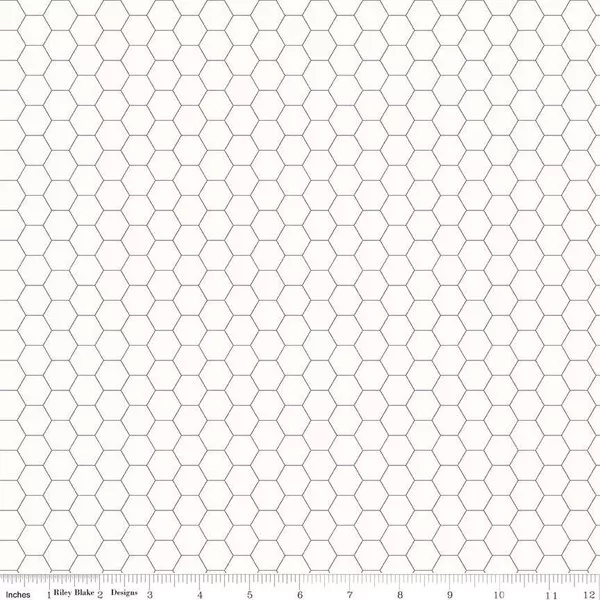 Riley Blake 42" Cotton Bee Backgrounds Honeycomb by Lori HoltC6387-Gray