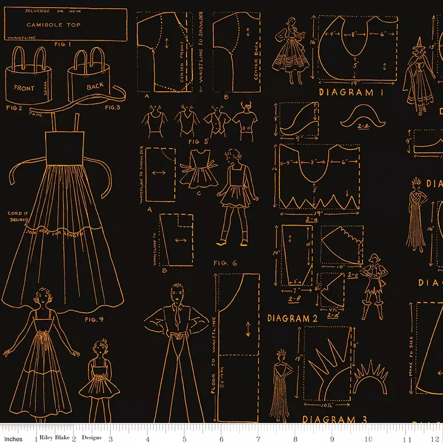 Riley Blake Costume Maker's Act II Costumes Black 1 Yard Cut