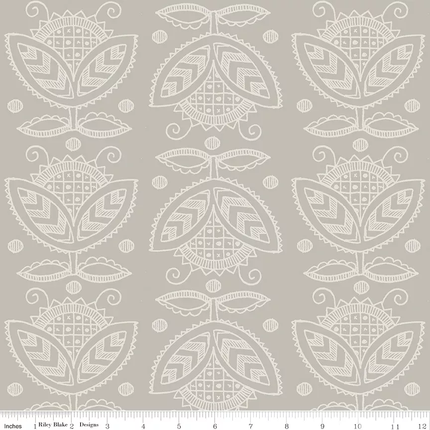 Riley Blake Costume Maker's Act II Thistle Gray 1 Yard Cut