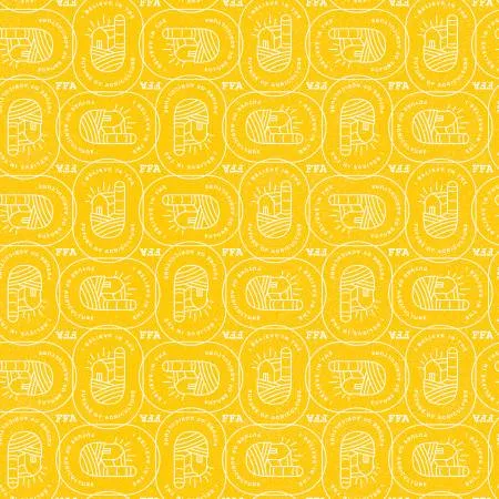 Riley Blake FFA Forever Blue 2 Farm Patch Yellow