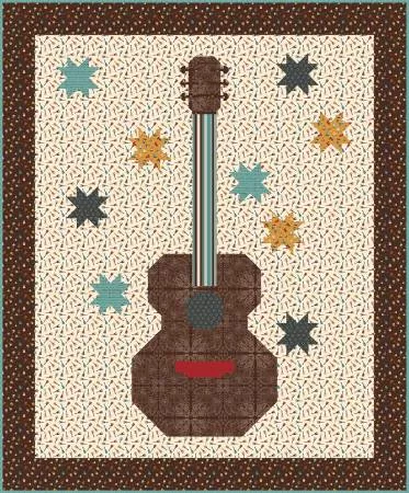 Riley Blake Finished size is 75" x 90.75" Cotton Cowboys Country Song Quilt Kit KT-15490