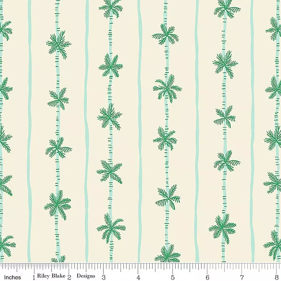 Riley Blake Forever NeverlandPalm Stripe Sand Dollar 1 Yard Cut