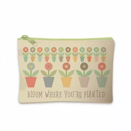 Riley Blake Gingham Garden Canvas Zipper Pouch Large