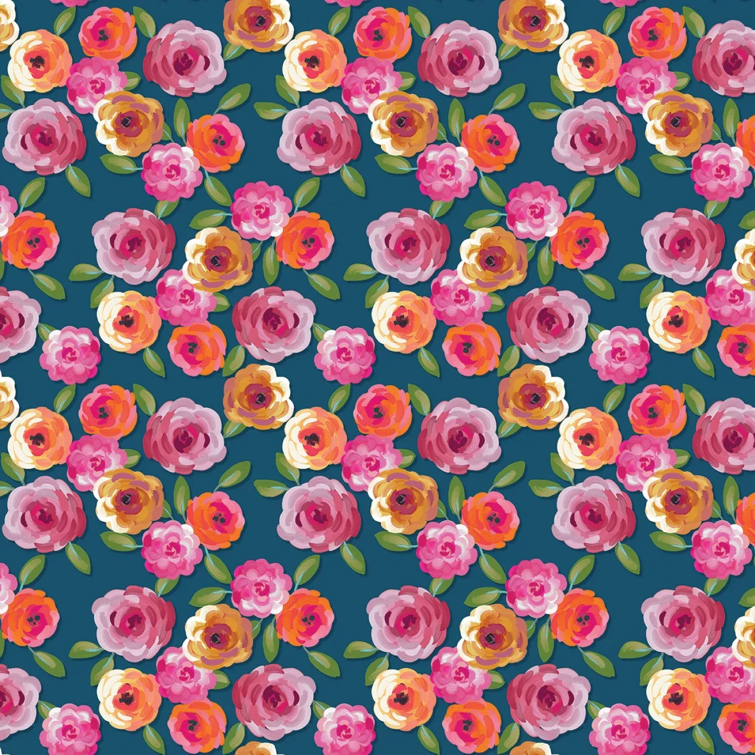 Riley Blake Poppies And Plumes Floral Oxford Fabric