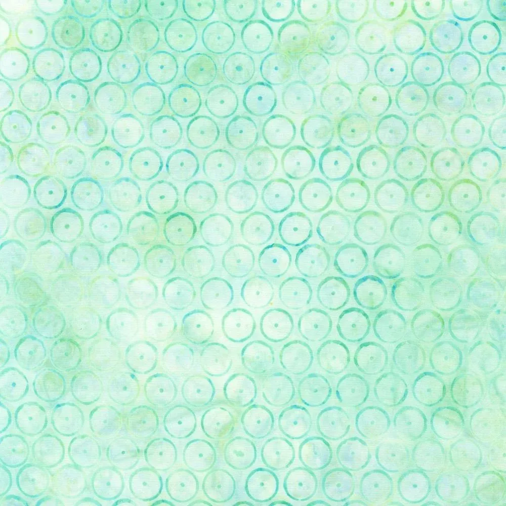 RK Artisan Batiks: Pastel Petals AMD-21450-32 Mint - Cotton Batik Fabric