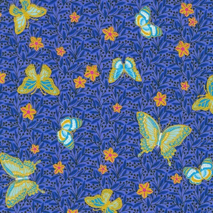 RK Midnight Nectar - Metallic SRKM-21186-228 Lapis - Cotton Fabric