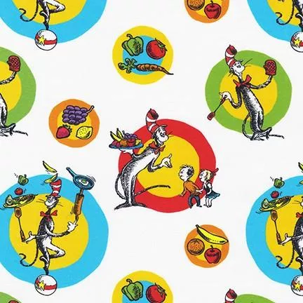 RK Seuss Chef ADE-20393-1 WHITE - Cotton Fabric
