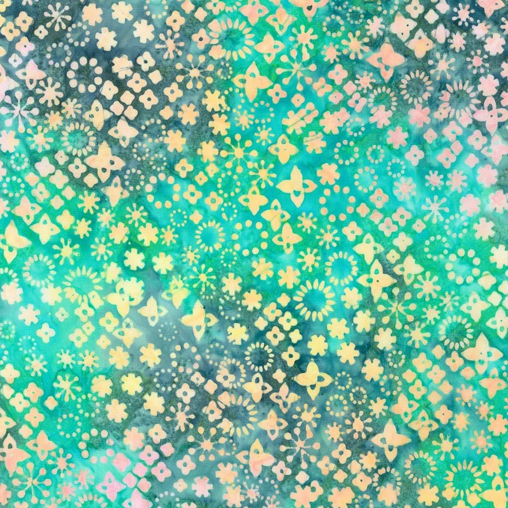Robert Kaufman Artisan Batiks Aqua Retro Rainbow Fabric ONLINE PURCHASE ONLY