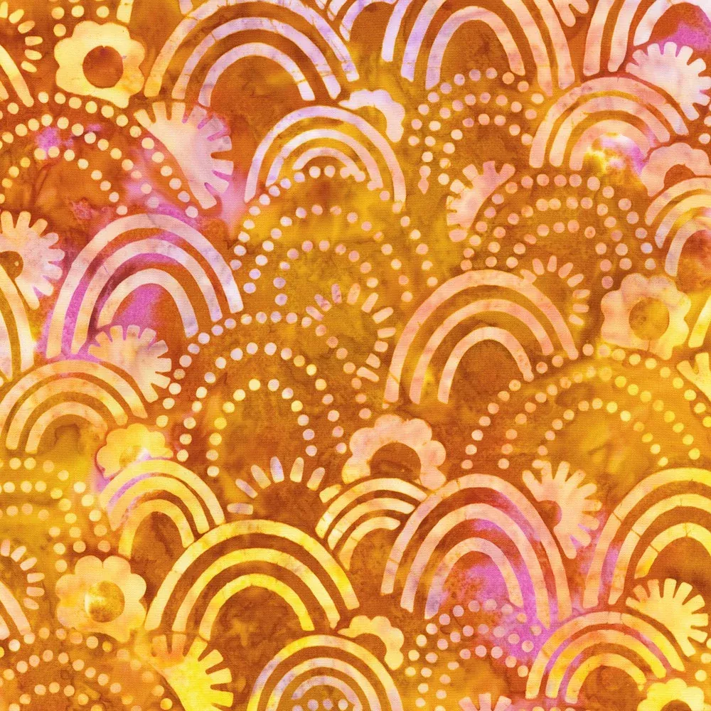 Robert Kaufman Artisan Batiks Persimmon Retro Rainbow Fabric ONLINE PURCHASE ONLY