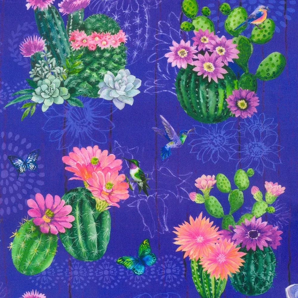 Robert Kaufman Desert Blooms Cactus Iris Fabric ONLINE PURCHASE ONLY