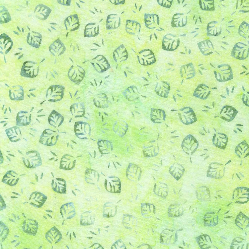 Robert Kaufman Petite Pastels Leaves Pear Batik Fabric ONLINE PURCHASE ONLY