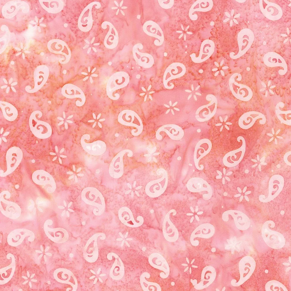 Robert Kaufman Petite Pastels Paisley Blush Batik Fabric ONLINE PURCHASE ONLY
