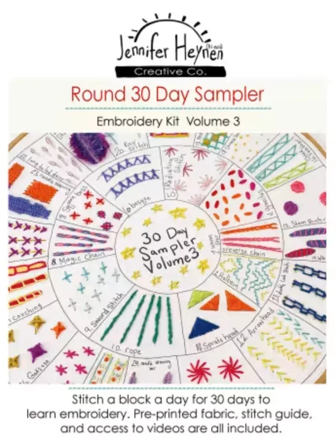 Round 30 Day Sampler Embroidery Class Volume 3