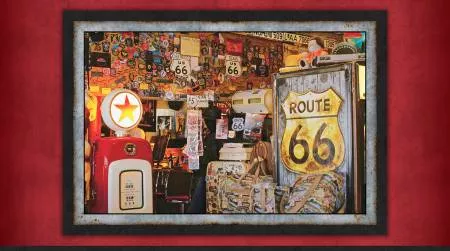 Route 66 Commermorative Antique Shop Treasures 36'' Panel