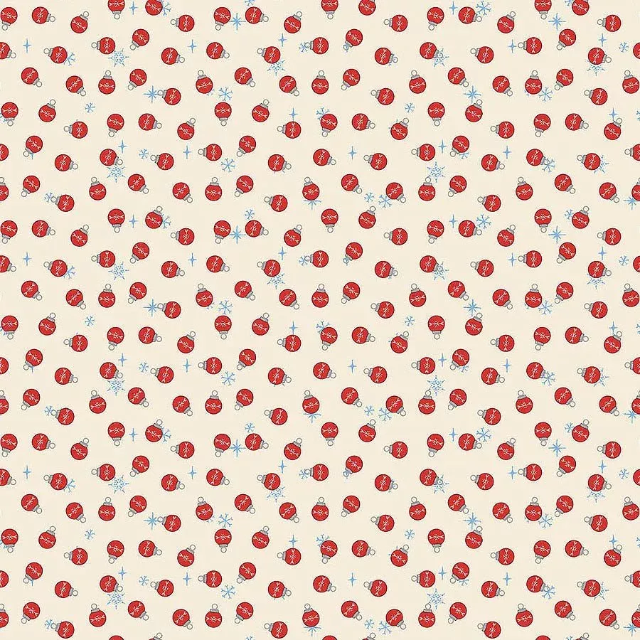 Rudolph The Red-Nosed Reindeer Bauble Dot Cream – Remnant 38″ × 44″