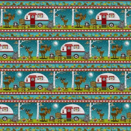 S'more Fun Outdoor Teal Border Stripe