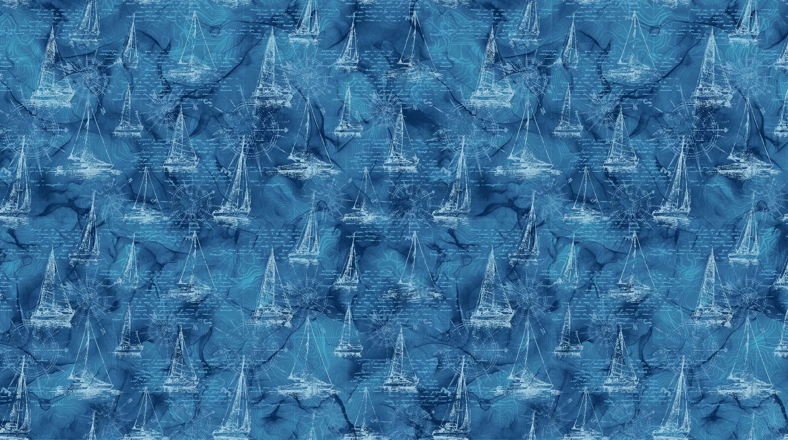 Sail Away - Sail Boat Drawing Indigo