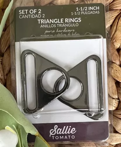 Sallie Tomato - 1 1/2" Triangle Ring Pkg of 2 - Gunmetal