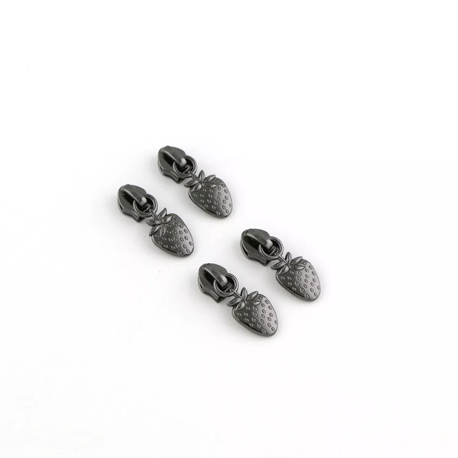 Sallie Tomato - Strawberry Zipper Pulls | Gunmetal