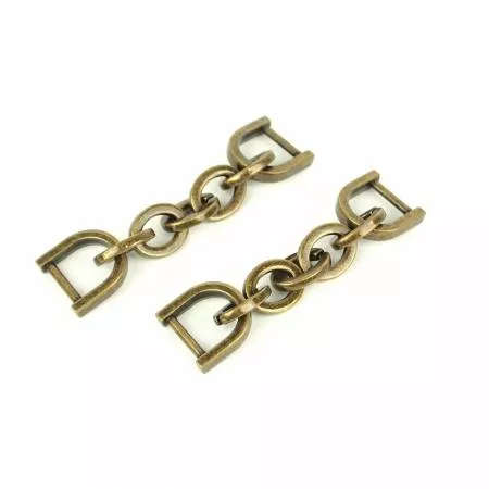 Sallie Tomato Two Chain Strap Connectors Antique Brass