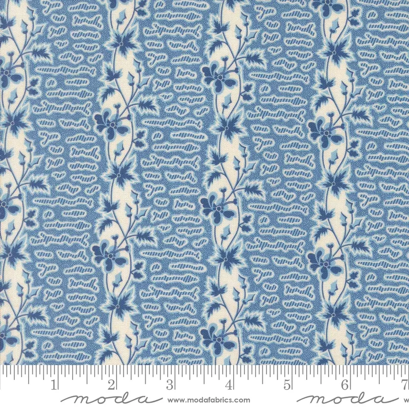 Sally's Stitches - Honey Stripes Prussian Blue