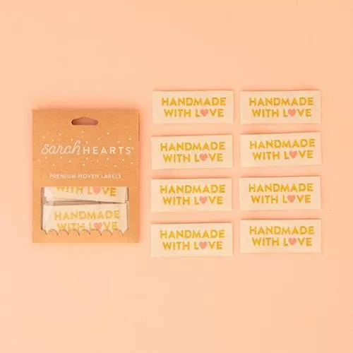 Sarah Hearts | Handmade with Love Gold Labels - 8 pack