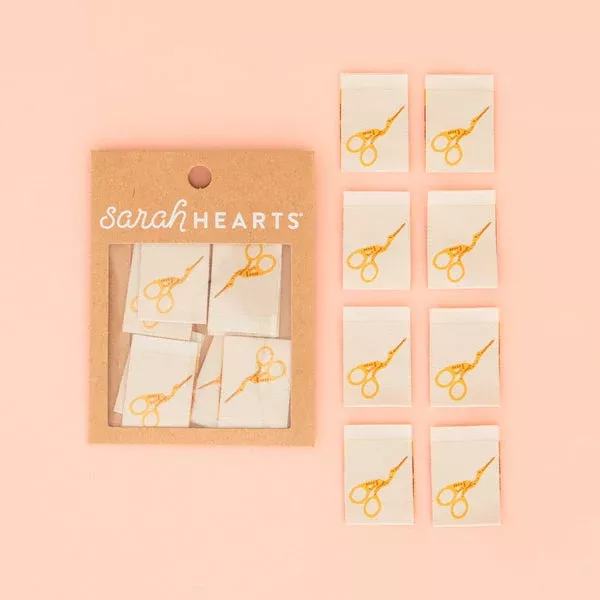 Sarah Hearts | Stork Scissor Labels - 8 pack