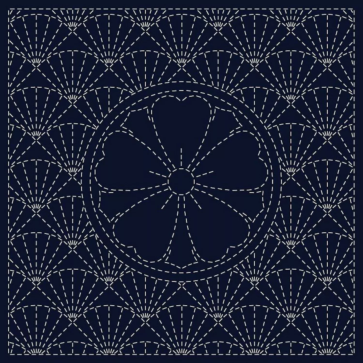 Sashiko Cloth Ken-Zakura Navy
