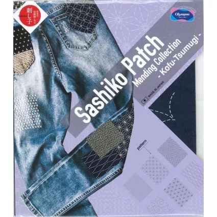 Sashiko Patch Mending Dk Blue