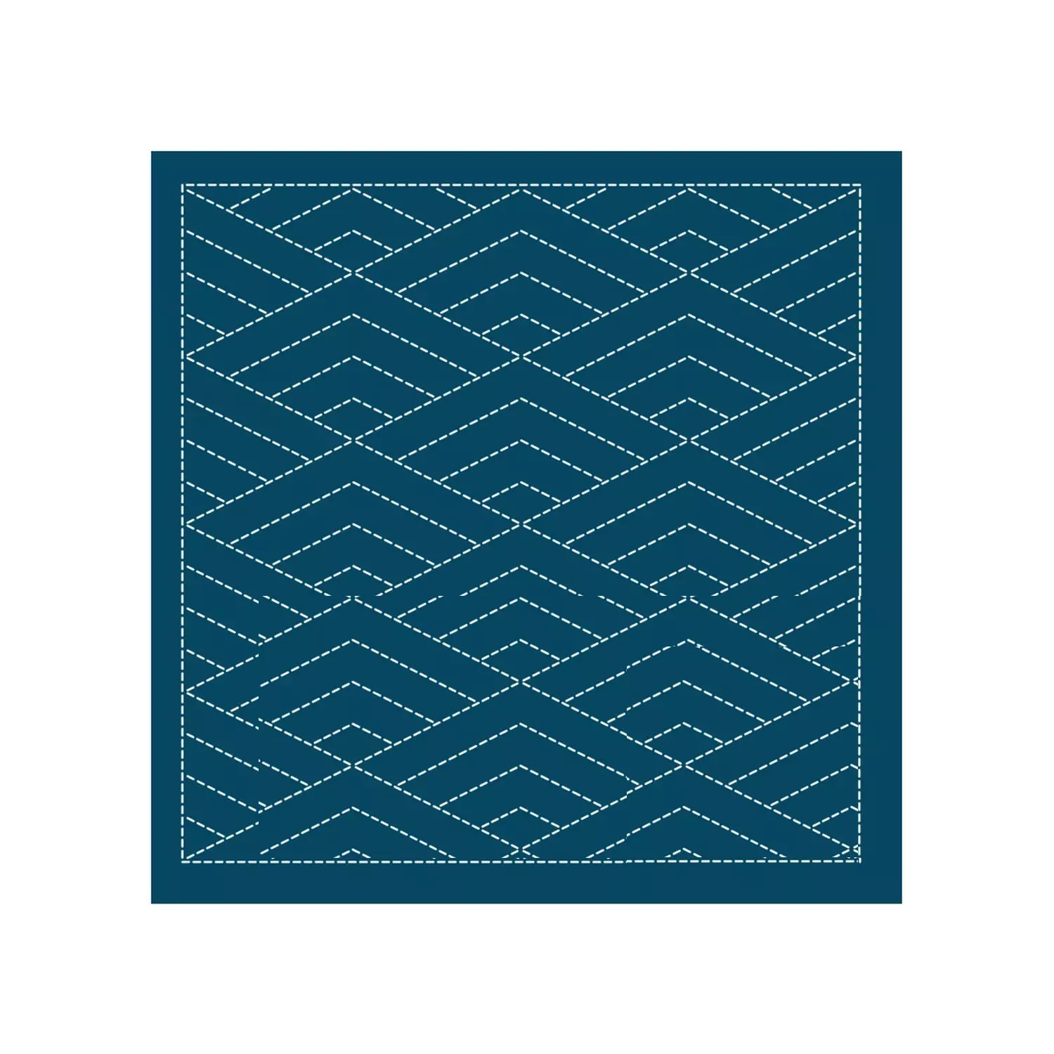 Sashiko Sampler Hishi-Seikaiha Navy