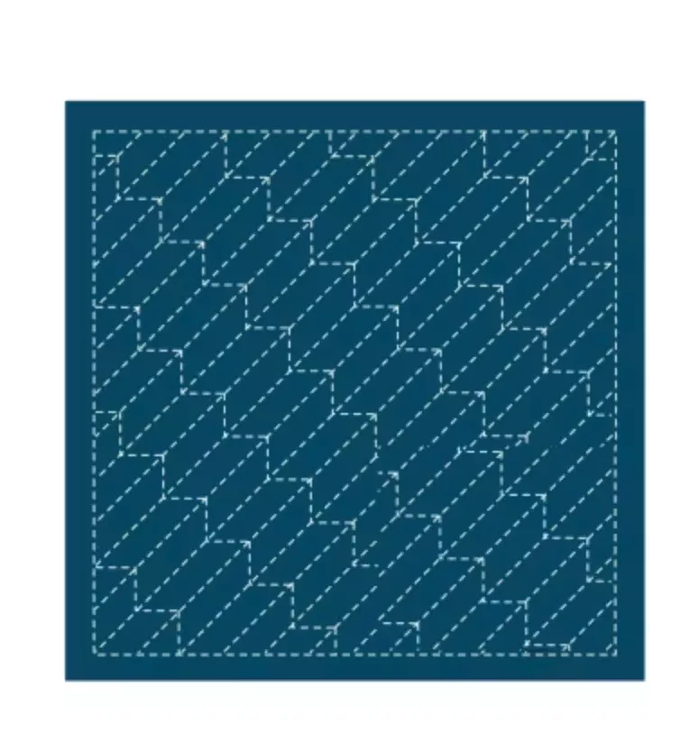 Sashiko sampler Traditional Design Yabane Navy