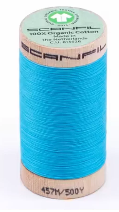 Scanfil 50/2 wt-500 yards Organic-Blue Atoll