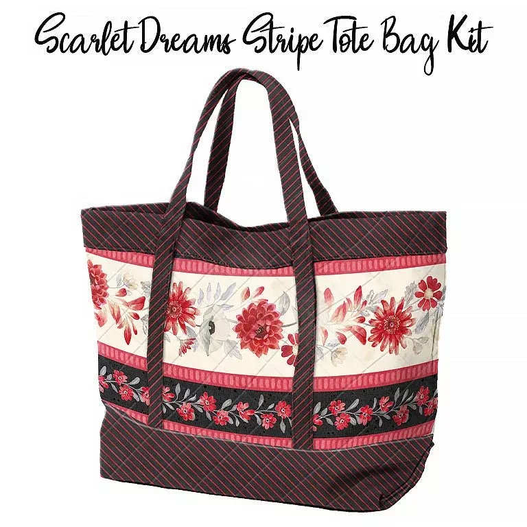 Scarlet Dreams Stripe Tote Bag Kit from Wilmington