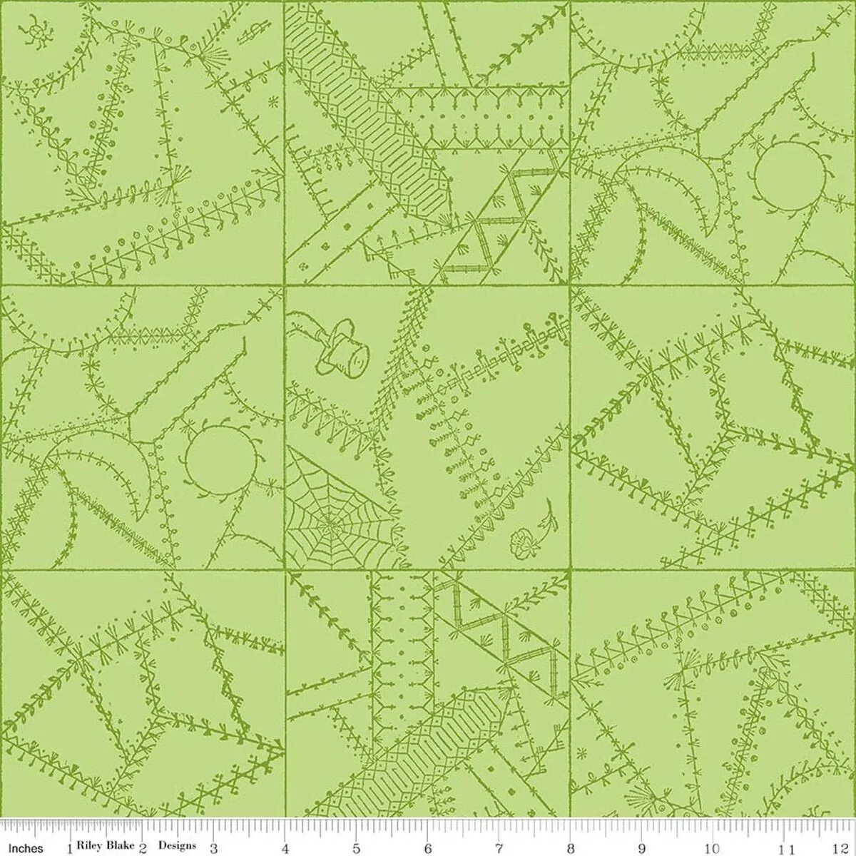 Scary Scraps - Crazy Patchwork Green