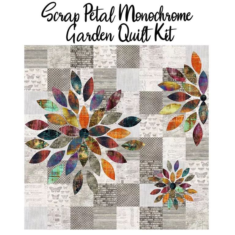 Scrap Petal Garden Quilt Kit with Tim Holtz Monochrome from Free Spirit