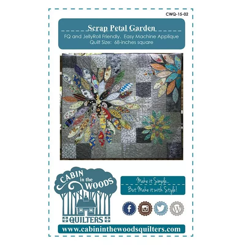 Scrap Petal Quilt Pattern by Cabin in the Woods Quilters