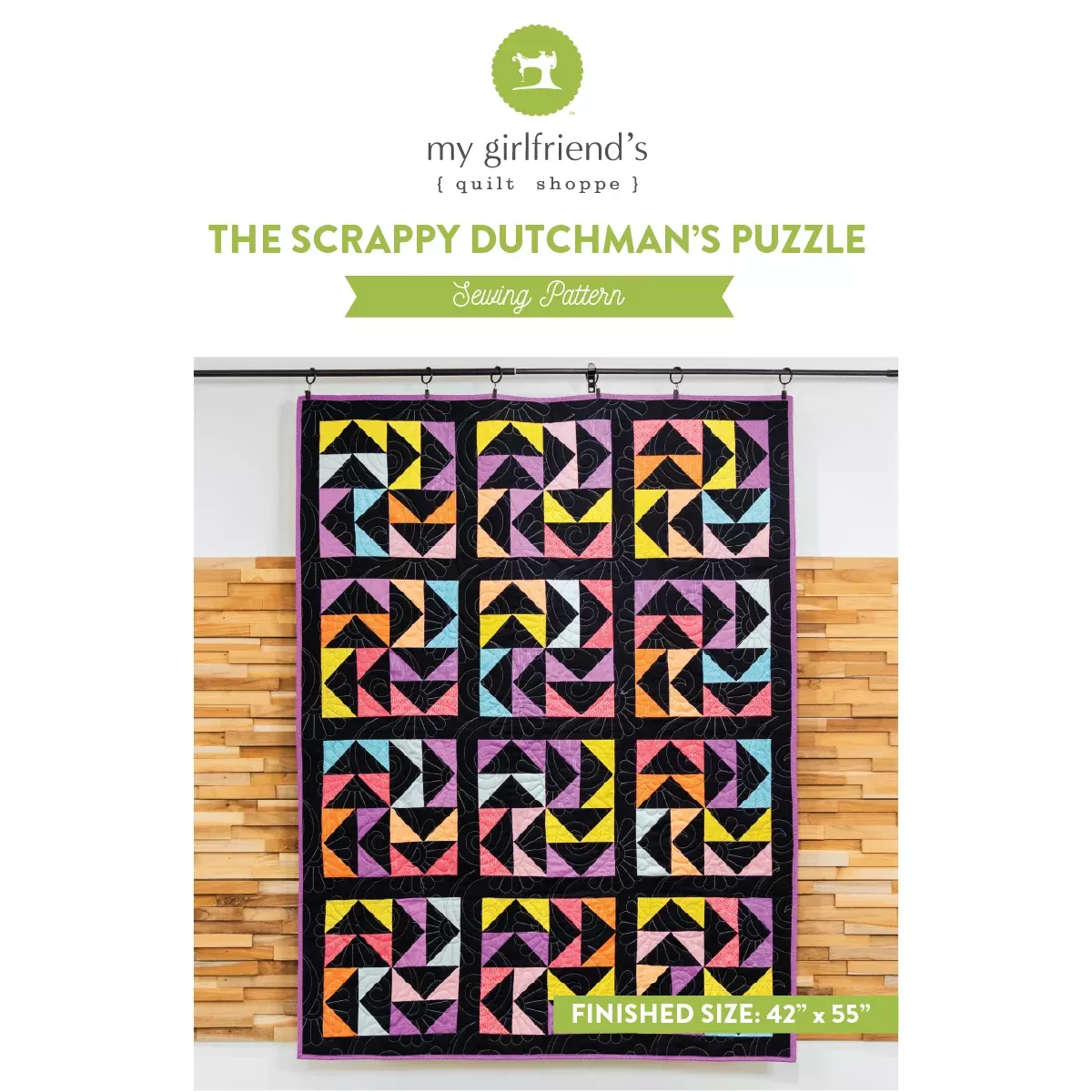 The Scrappy Dutchman's Puzzle Quilt (Downloadable Sewing Pattern)