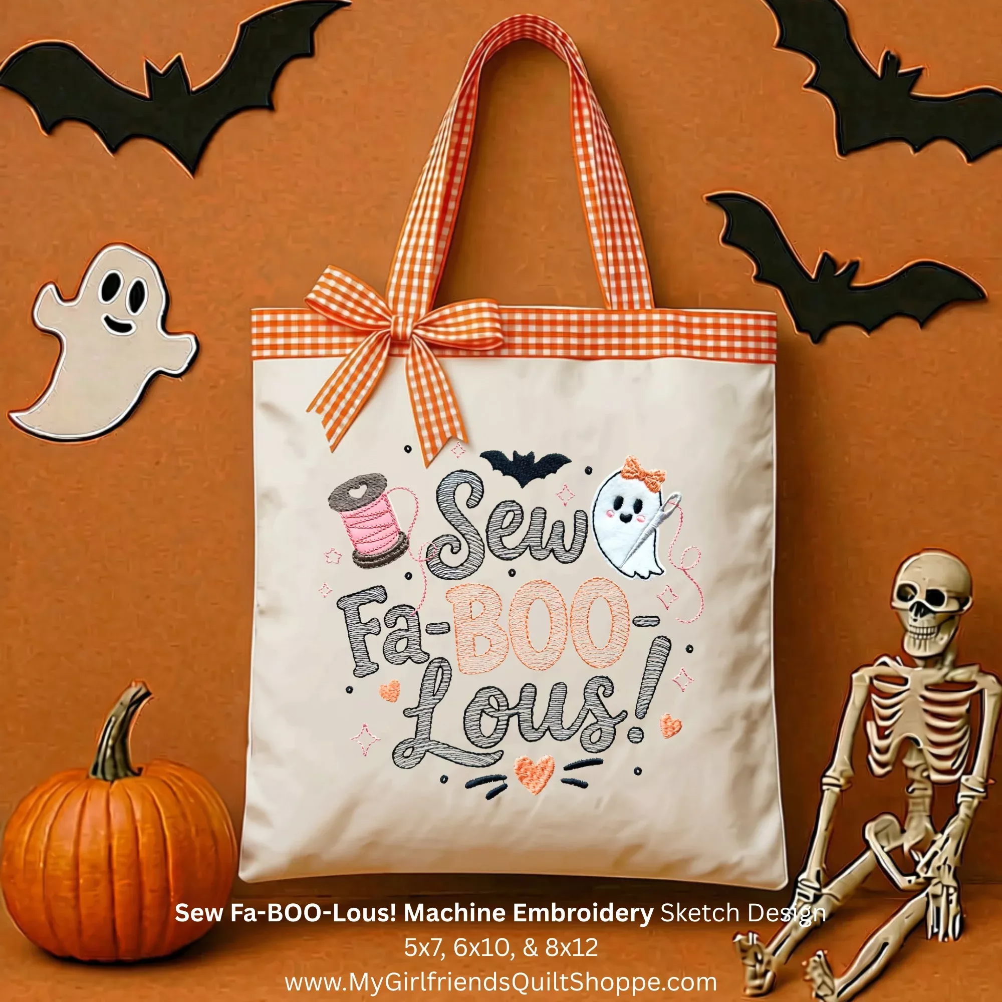 SEW Fa-BOO-Lous (Downloadable Machine Embroidery Design)