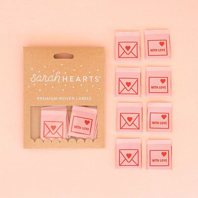 Sew in Labels w/Love Envelope 8ct