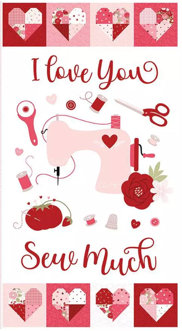 Sew in Love-I love you sew much panel-24x43