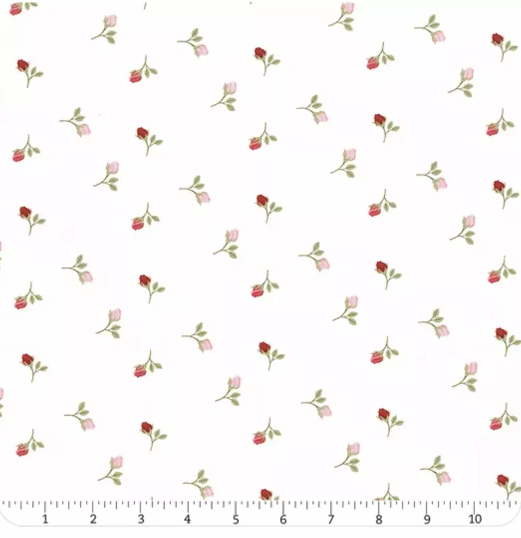 Sew in Love-White Rosebuds